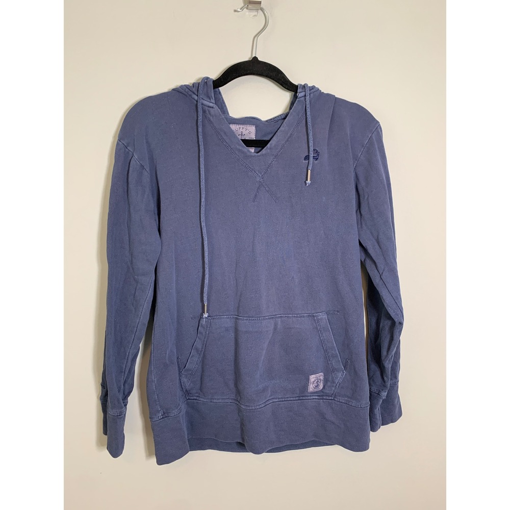 Cuffy's Hoodie Women‎ Small Blue Ocean Wash Nautical Anchor Pullover Sweatshirt
